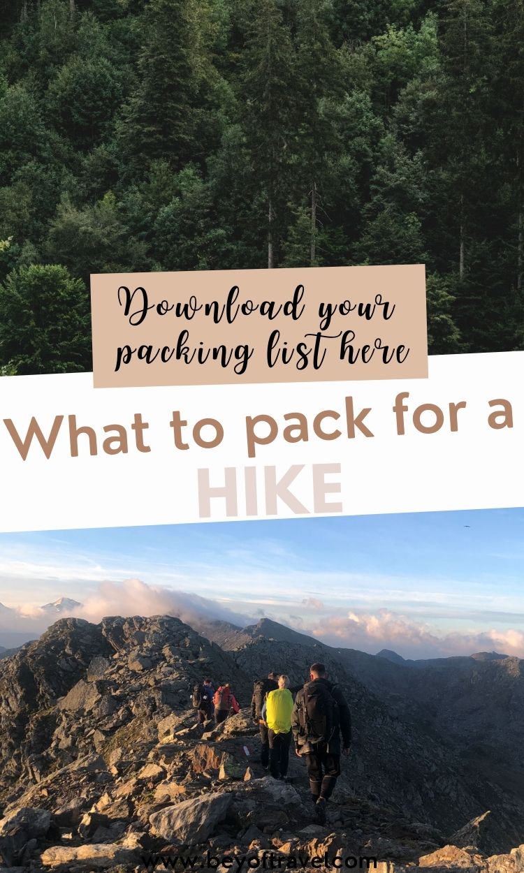 Hiking packing list - what to pack for a hike