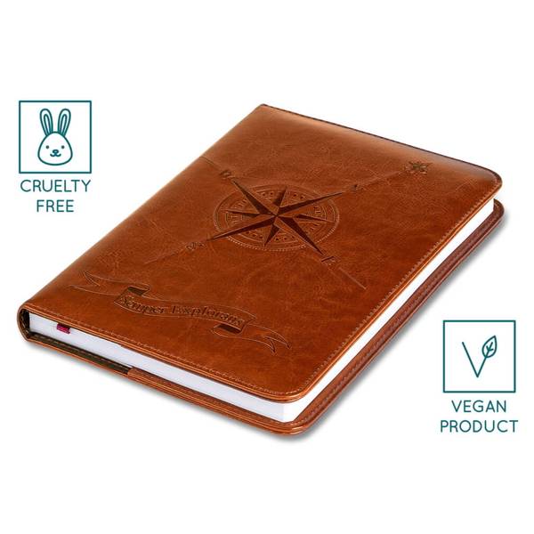 Useful travel gifts - SETTINI Compass Writing Journal, Hardcover Faux Leather