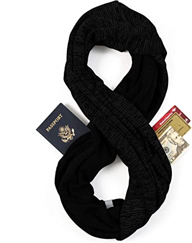 Useful travel gifts Zero Grid Infinity Scarf with Hidden Pockets