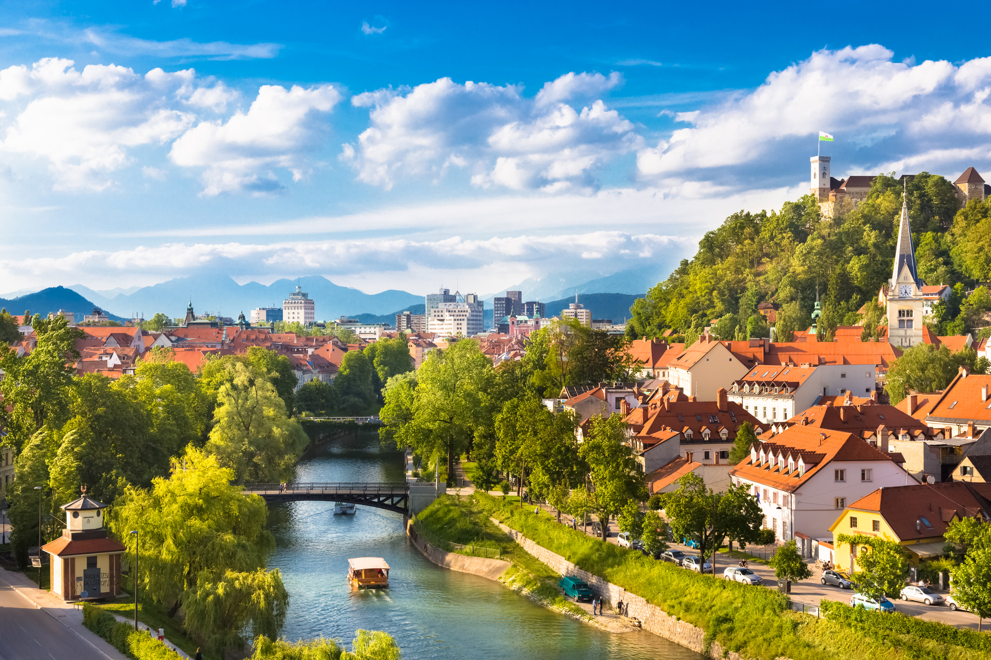 Panorama of Ljubljana, Slovenia, Europe. Panorama of Ljubljana, Slovenia, Europe.