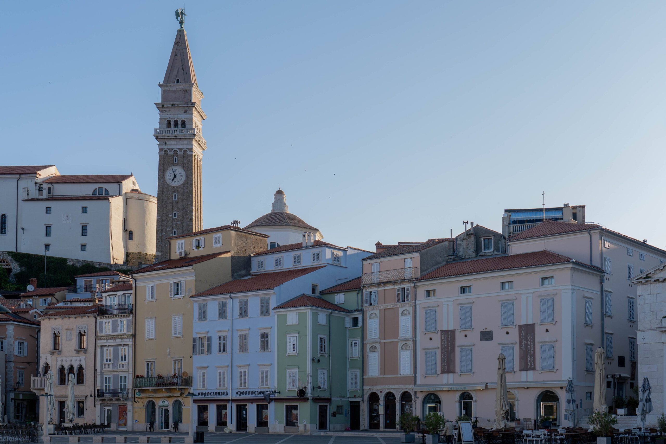 view over Piran old town Slovenia