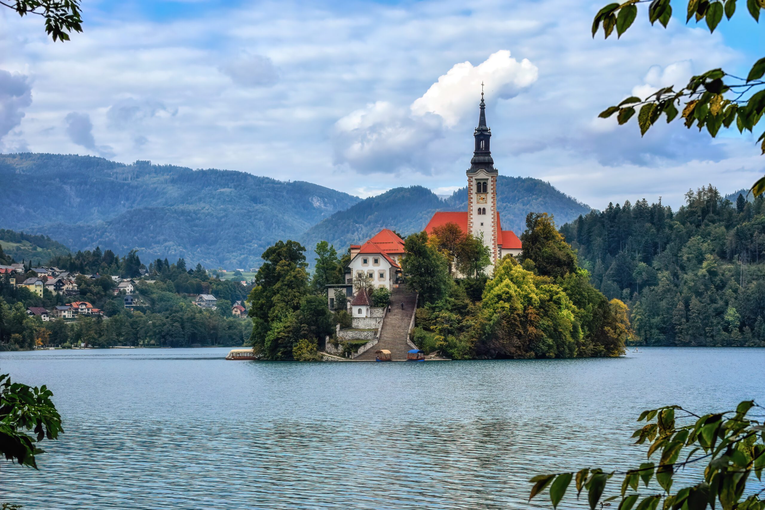 Beautiful Pilgrimage Church of the Assumption of Maria on a smal